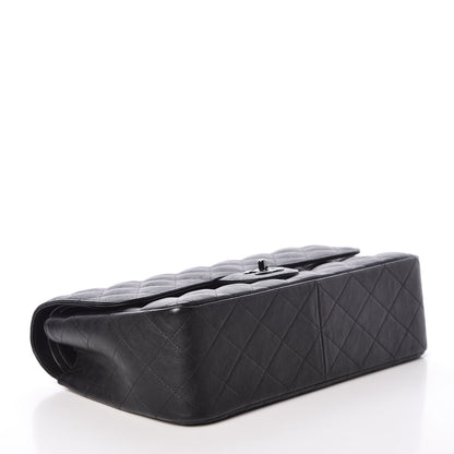Chanel Crumpled Calfskin Quilted Jumbo Double Flap So Black 4 of 10