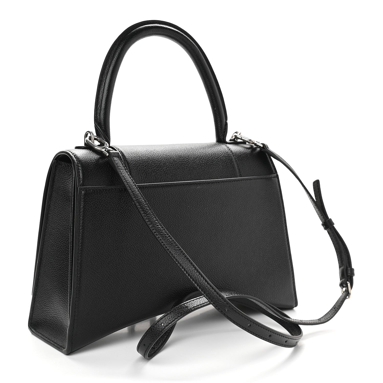 Balenciaga Grained Calfskin Medium Hourglass Top Handle Bag Black 3 of 9