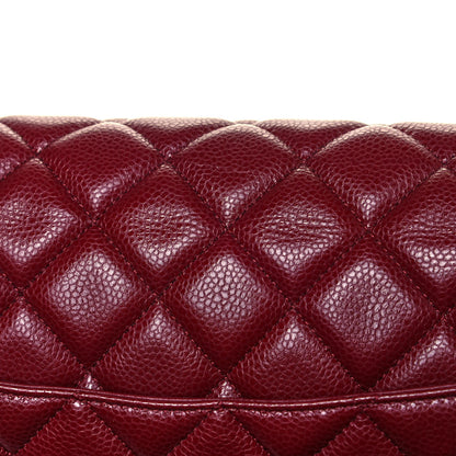 Chanel Caviar Quilted Maxi Single Flap Dark Red 14 of 15