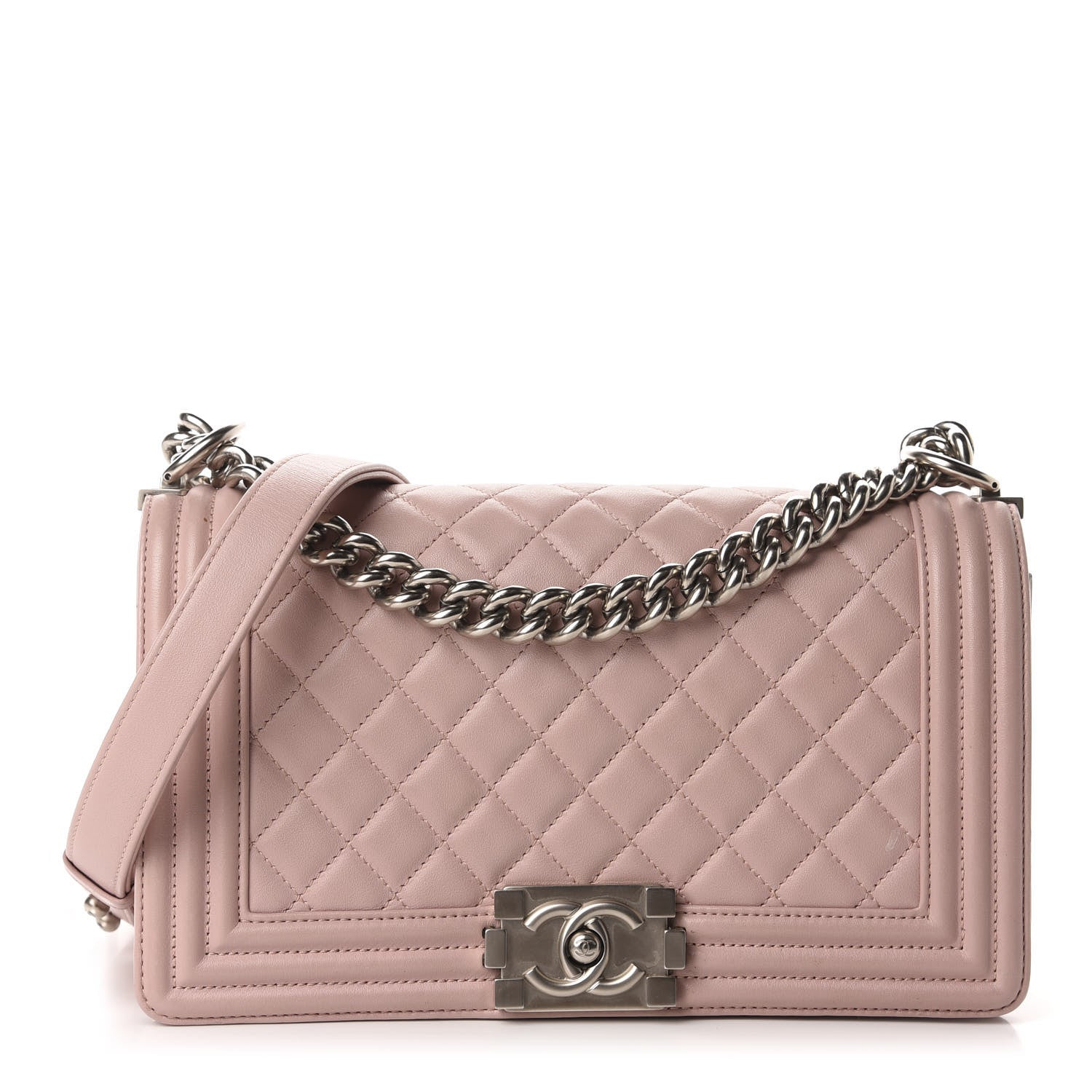 Chanel Lambskin Quilted Medium Boy Flap Light Pink 1 of 12