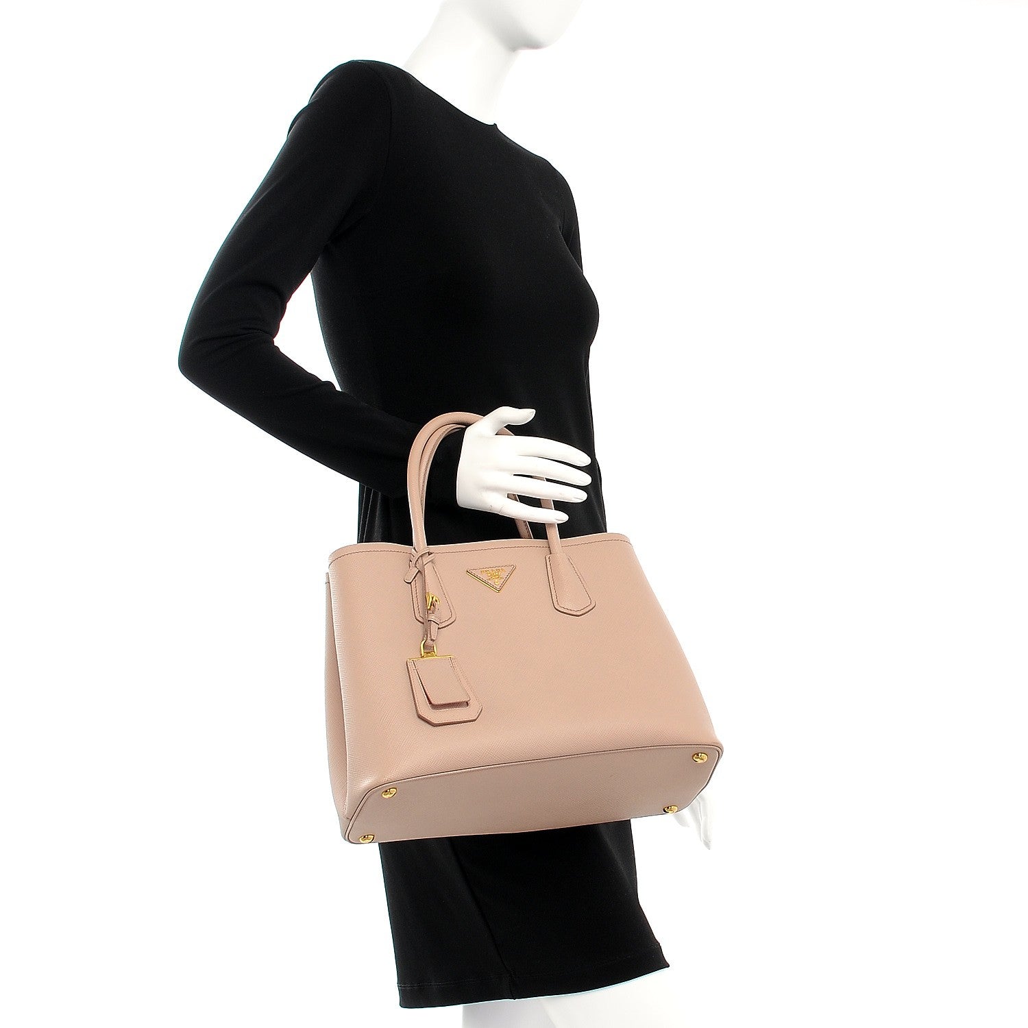 Prada Saffiano Cuir Small Double Bag Cammeo Rosa 2 of 14