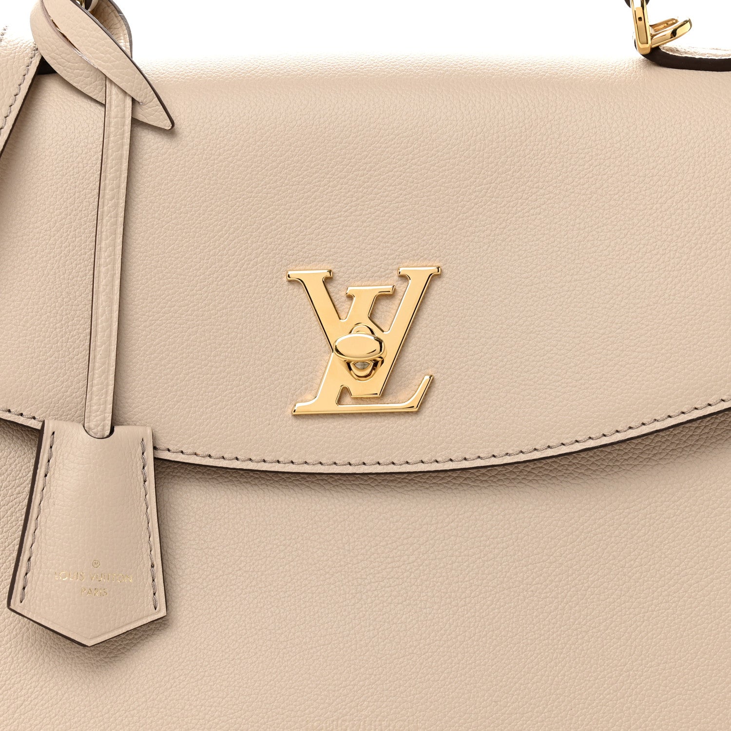 Louis Vuitton Soft Calfskin Lockme Ever MM Greige 7 of 10