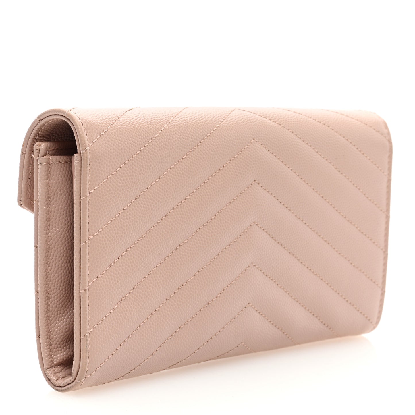Grain De Poudre Matelasse Chevron Monogram Flap Wallet Pink