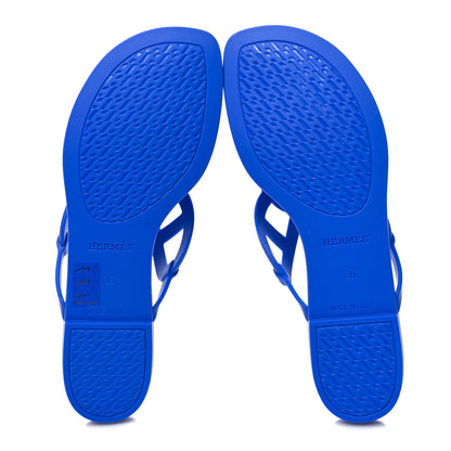 Hermes Rubber Womens Egerie Sandals 36 Bleu Outremer 5 of 8