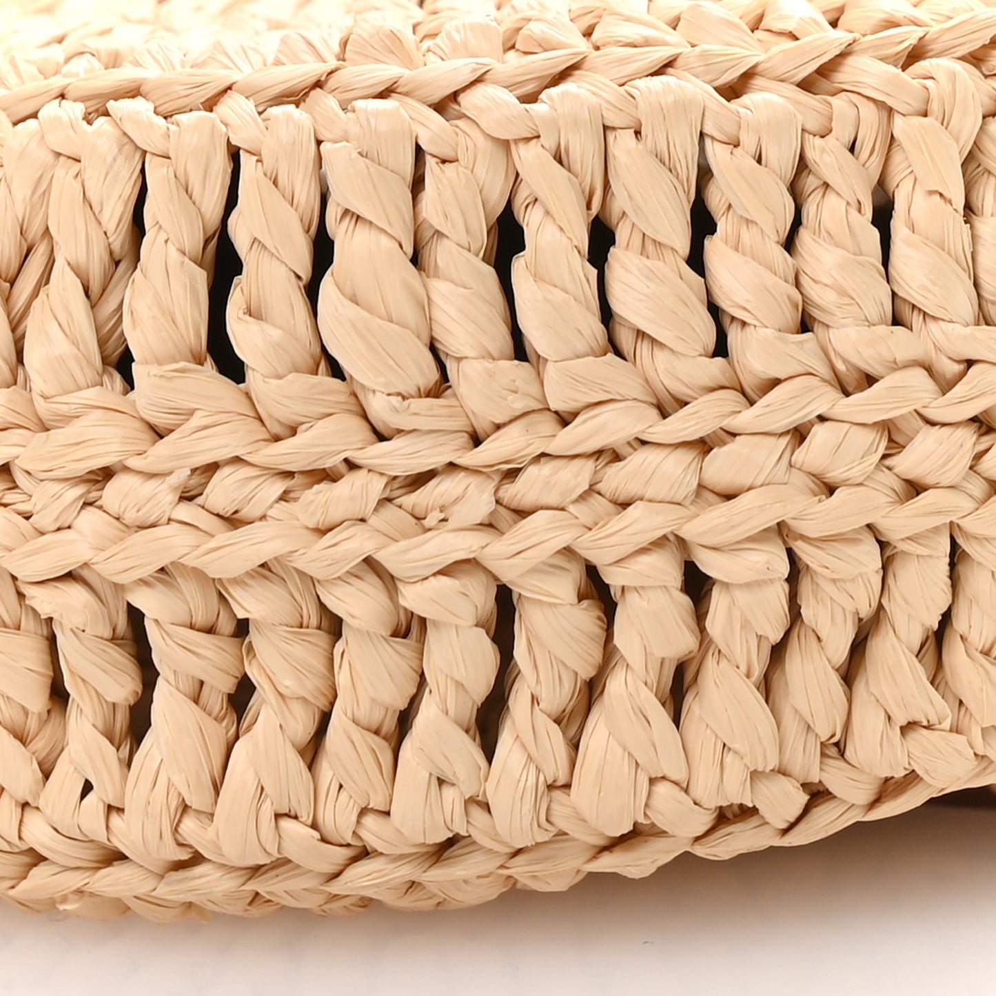 Raffia Round Camera Bag Beige Naturel
