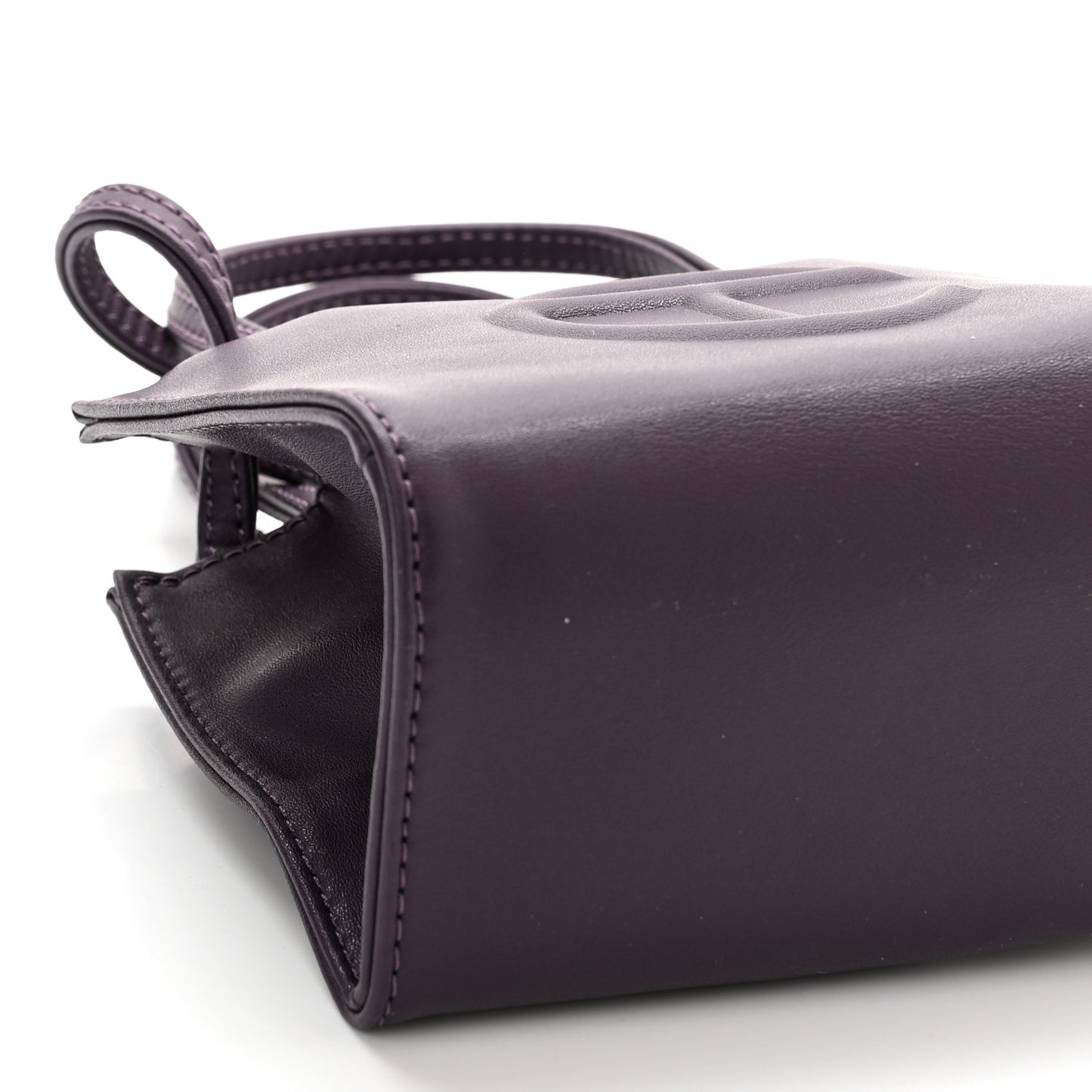 Vegan Leather Small Shopping Bag Eggplant