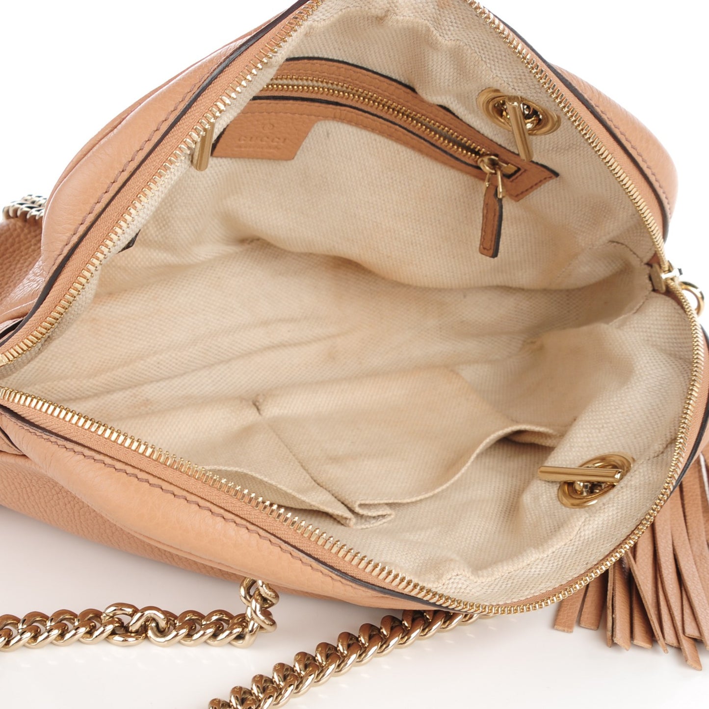 Pebbled Calfskin Small Soho Bowler Camelia