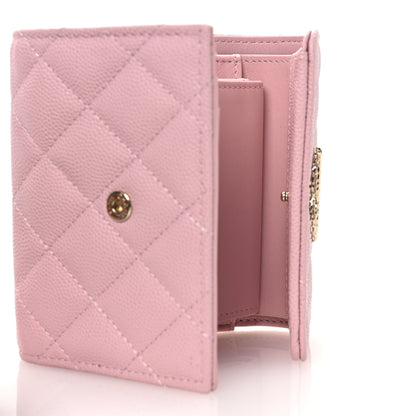 Chanel Caviar Quilted Textured CC Flap Card Holder Light Pink 7 of 13