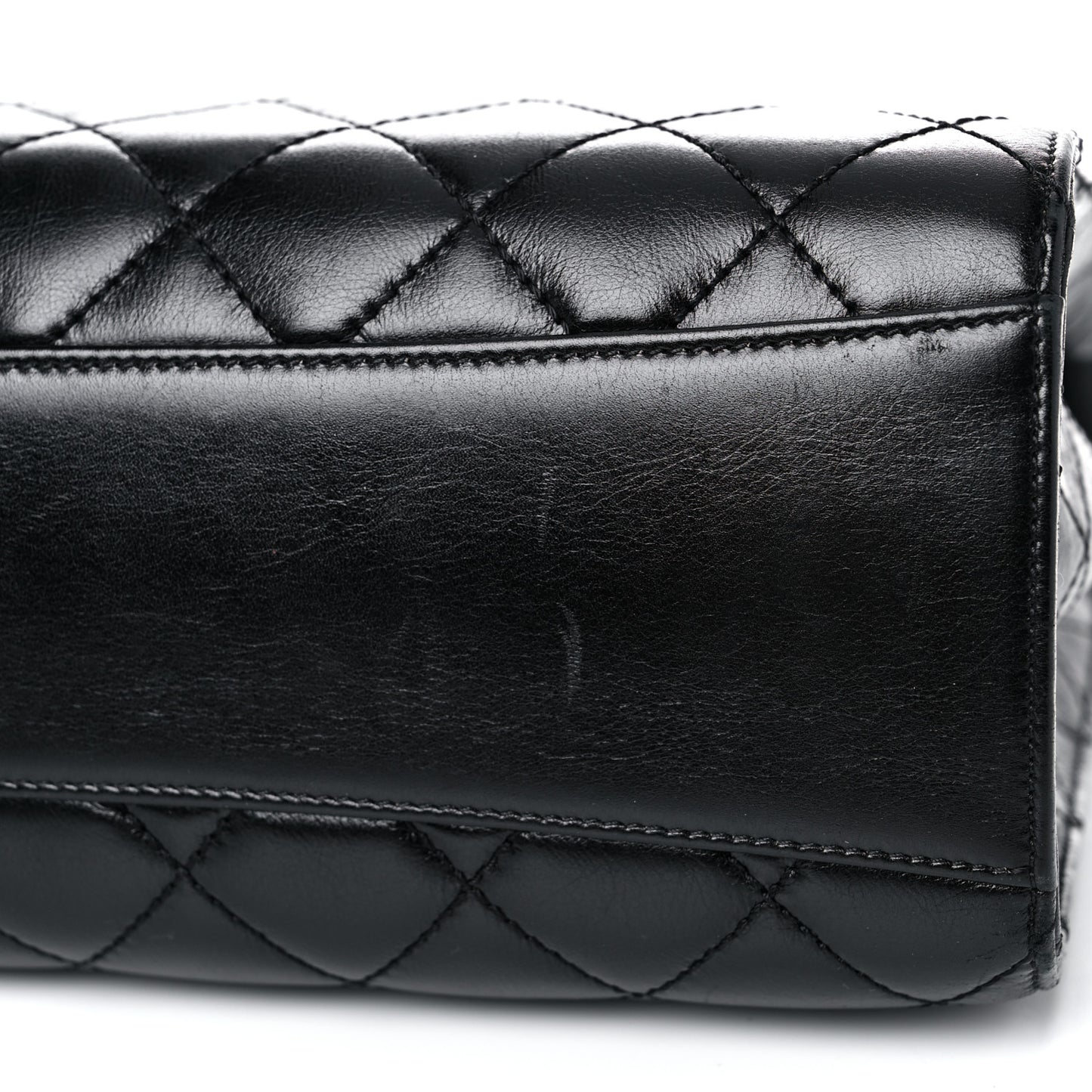 Calfskin Quilted Large Mad About Quilting Flap Black