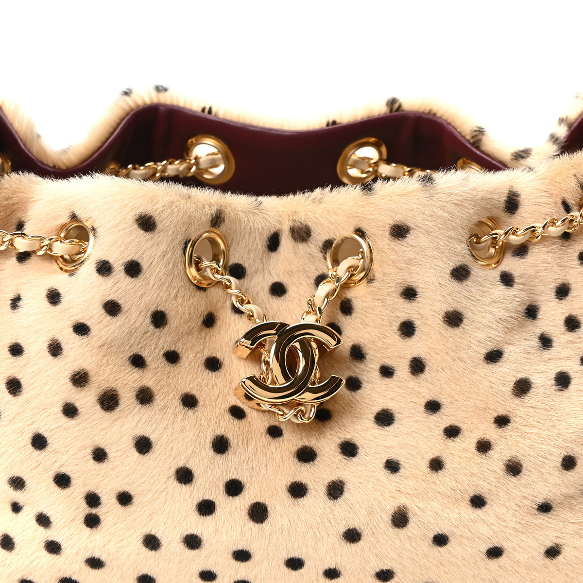 Pony Hair Mini Chanel 25 Handbag Beige Black