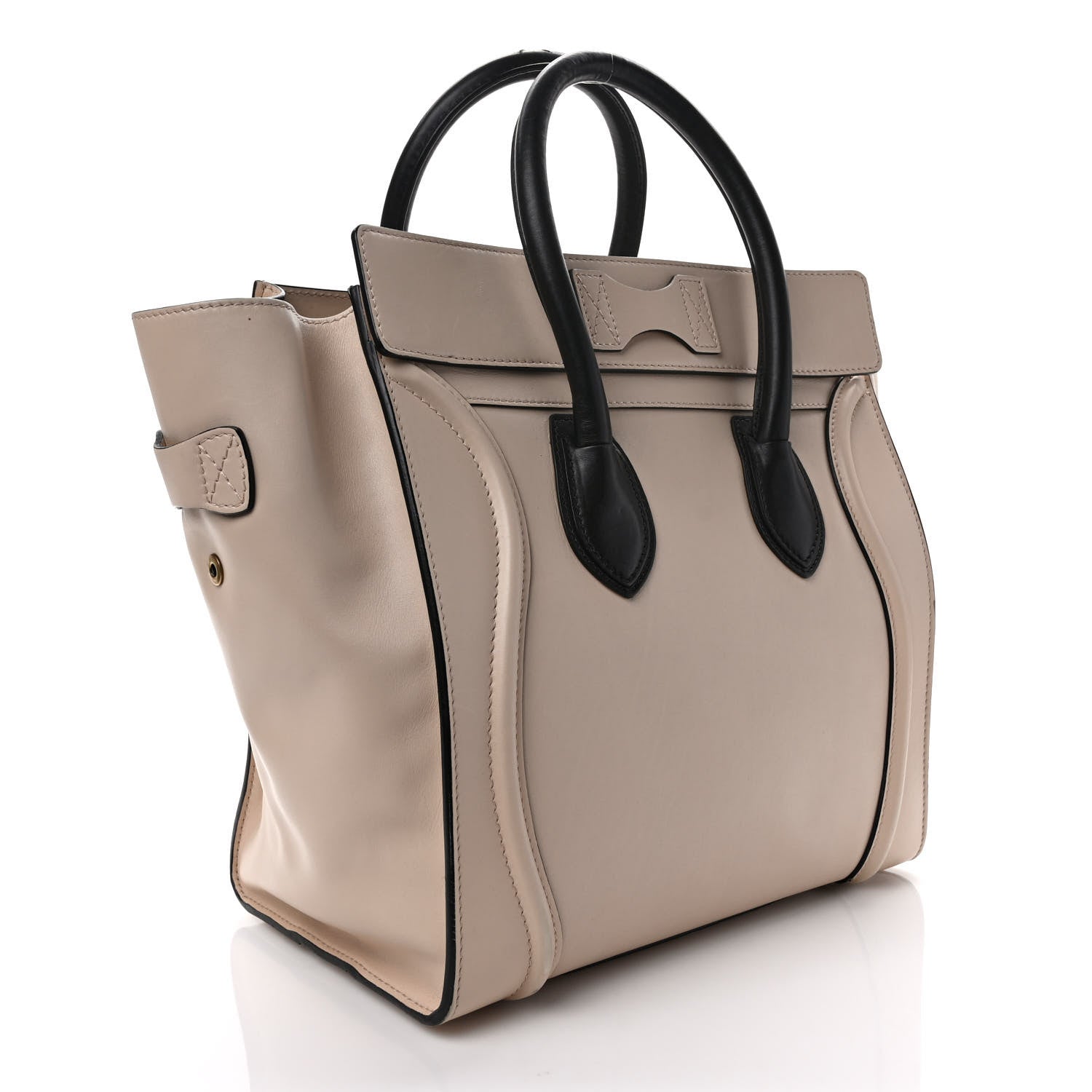 Celine Satin Calfskin Mini Bi-Color Luggage Powder Black 3 of 11