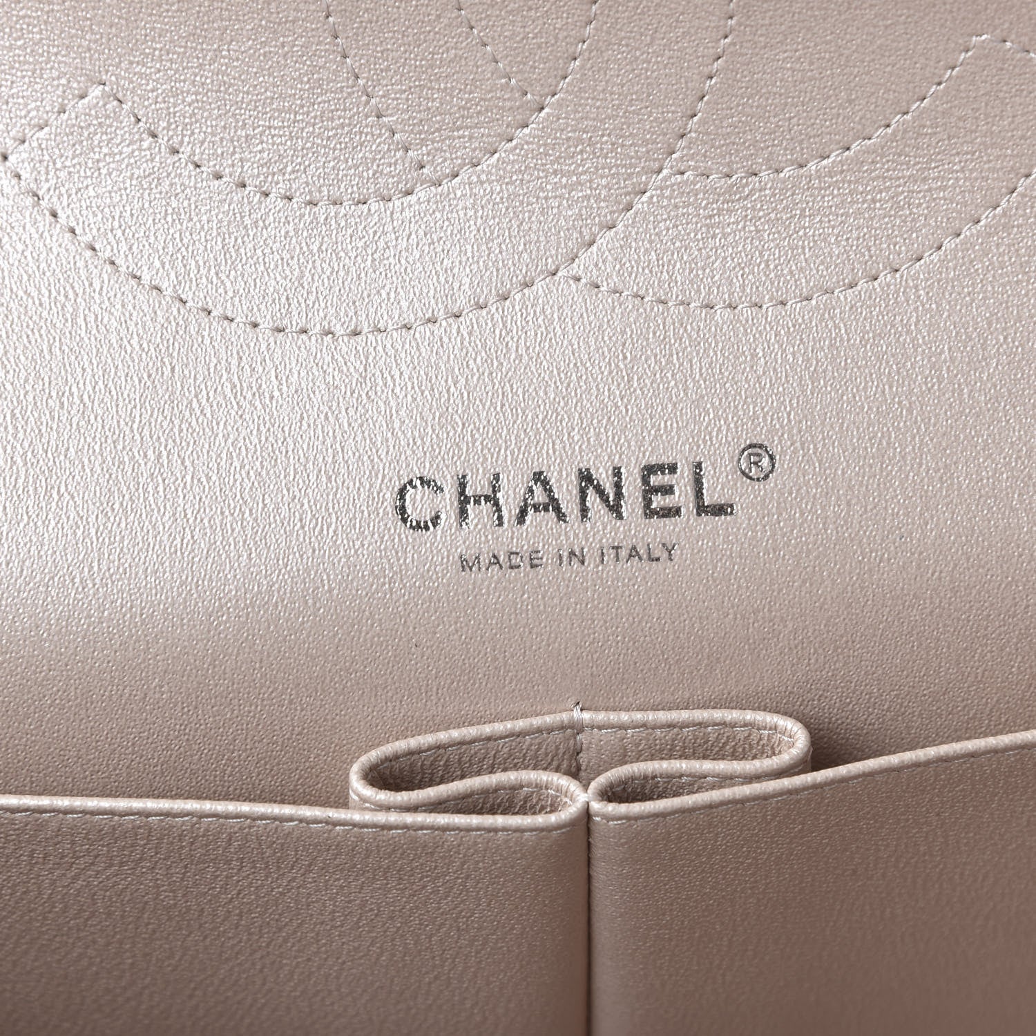 Chanel Metallic Caviar Chevron Quilted Jumbo Double Flap Light Gold 9 of 11