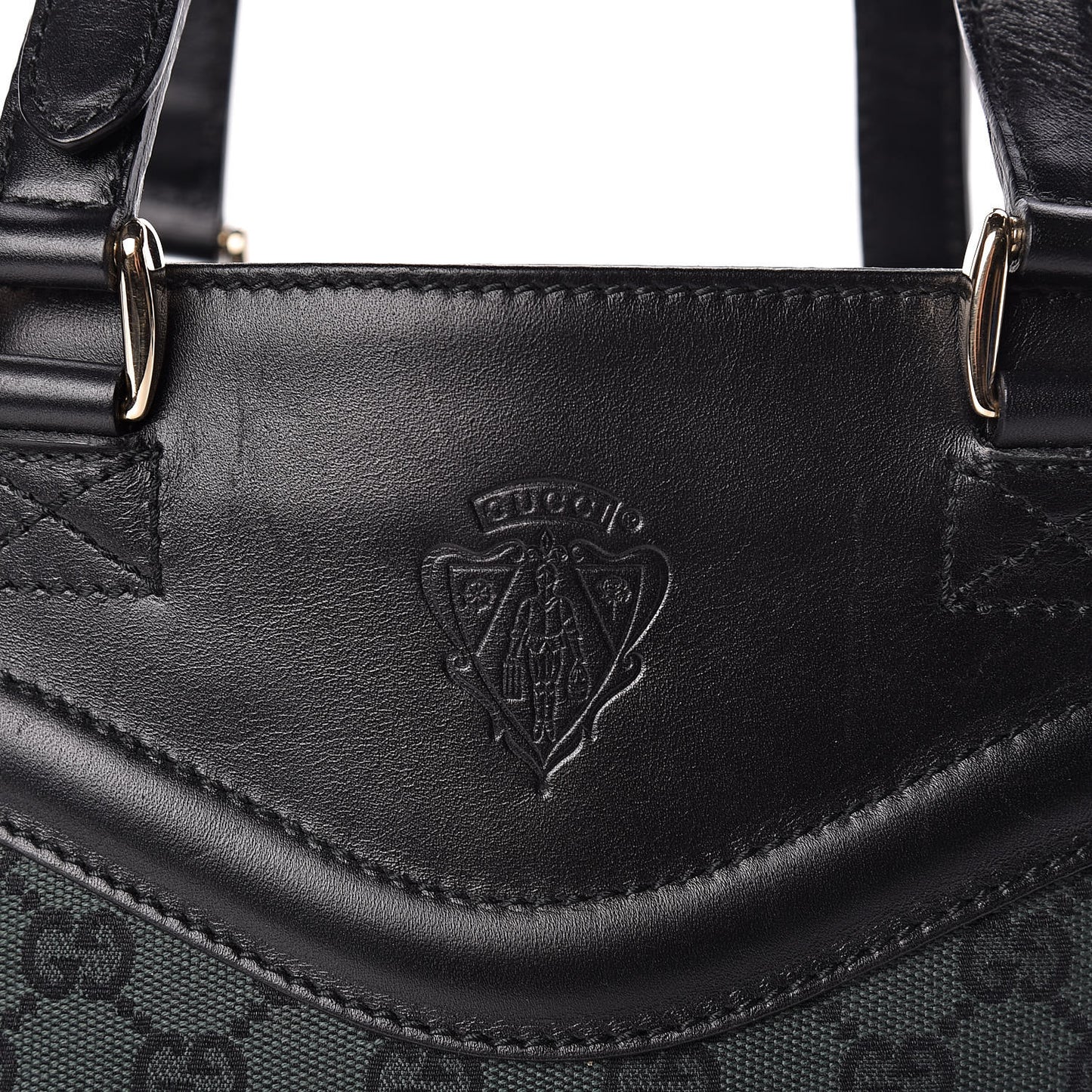 Monogram Crest Tote Green Black