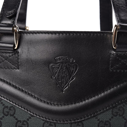 Gucci Monogram Crest Tote Green Black 10 of 13