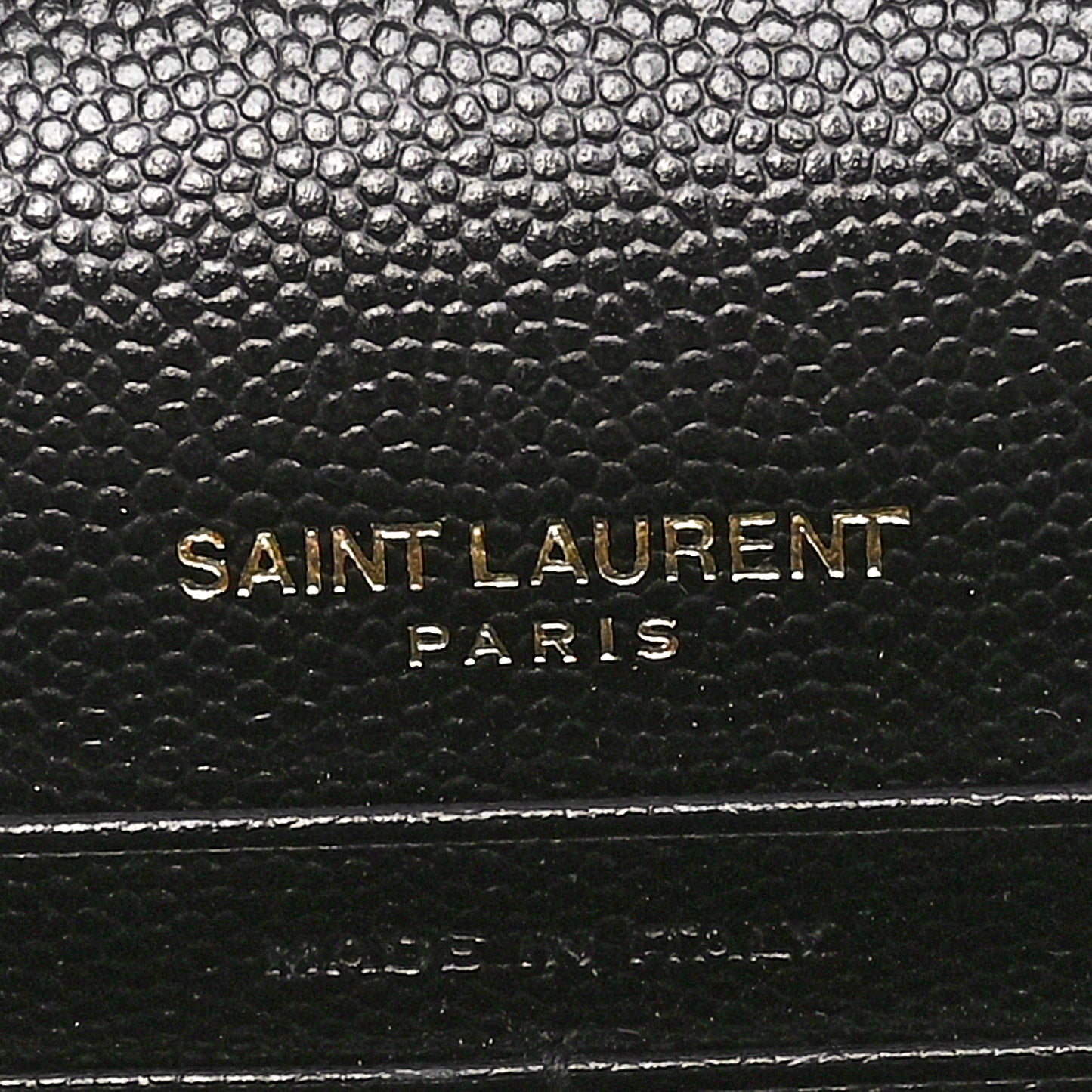 Grain De Poudre Matelasse Chevron Monogram Envelope Chain Wallet Black