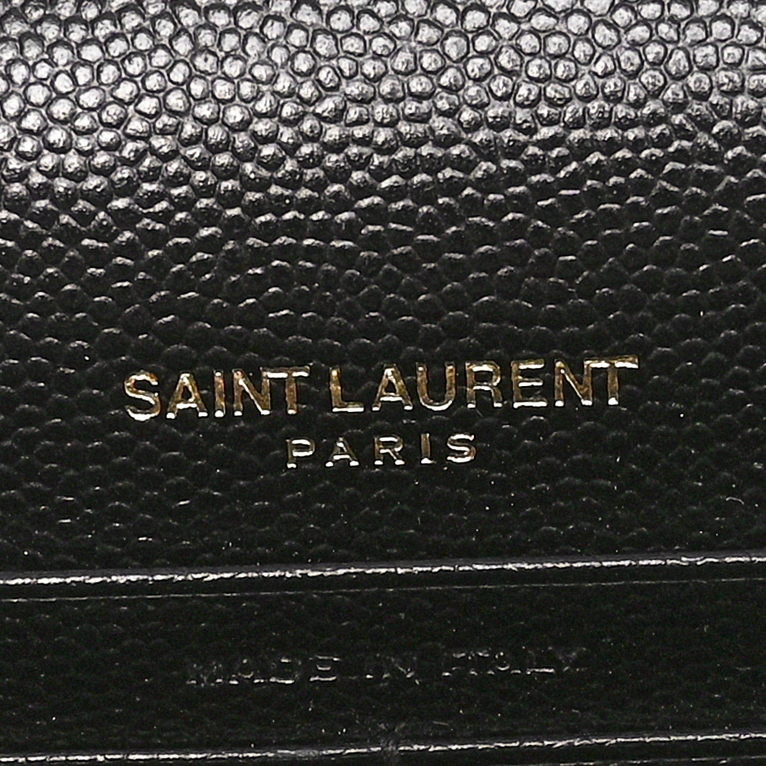 Saint Laurent Grain De Poudre Matelasse Chevron Monogram Envelope Chain Wallet Black 6 of 10