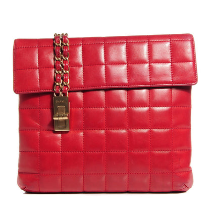 Chanel Lambskin Chocolate Bar Mademoiselle Flap Shoulder Bag Red 1 of 7