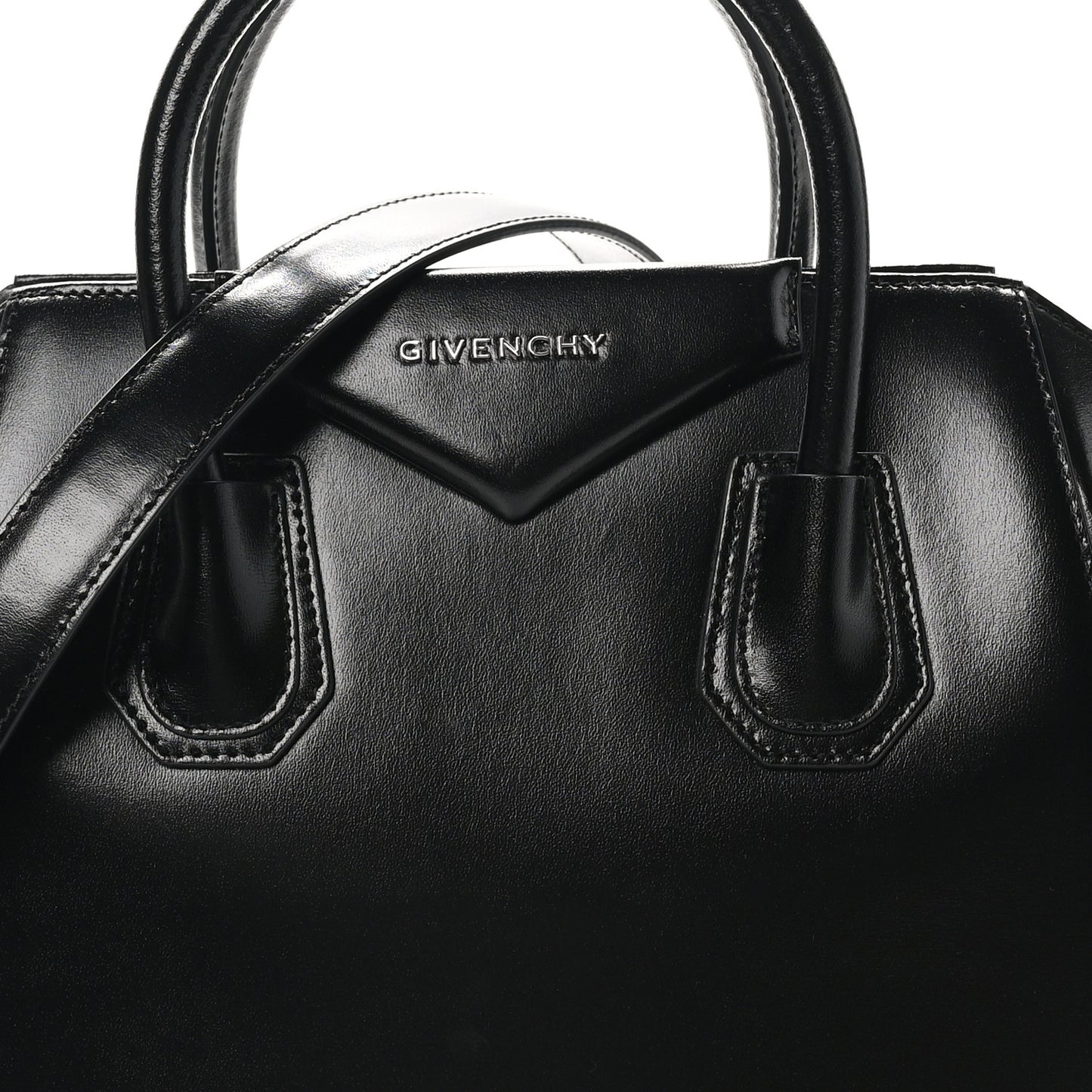 Shiny Lord Calfskin Small Antigona Black