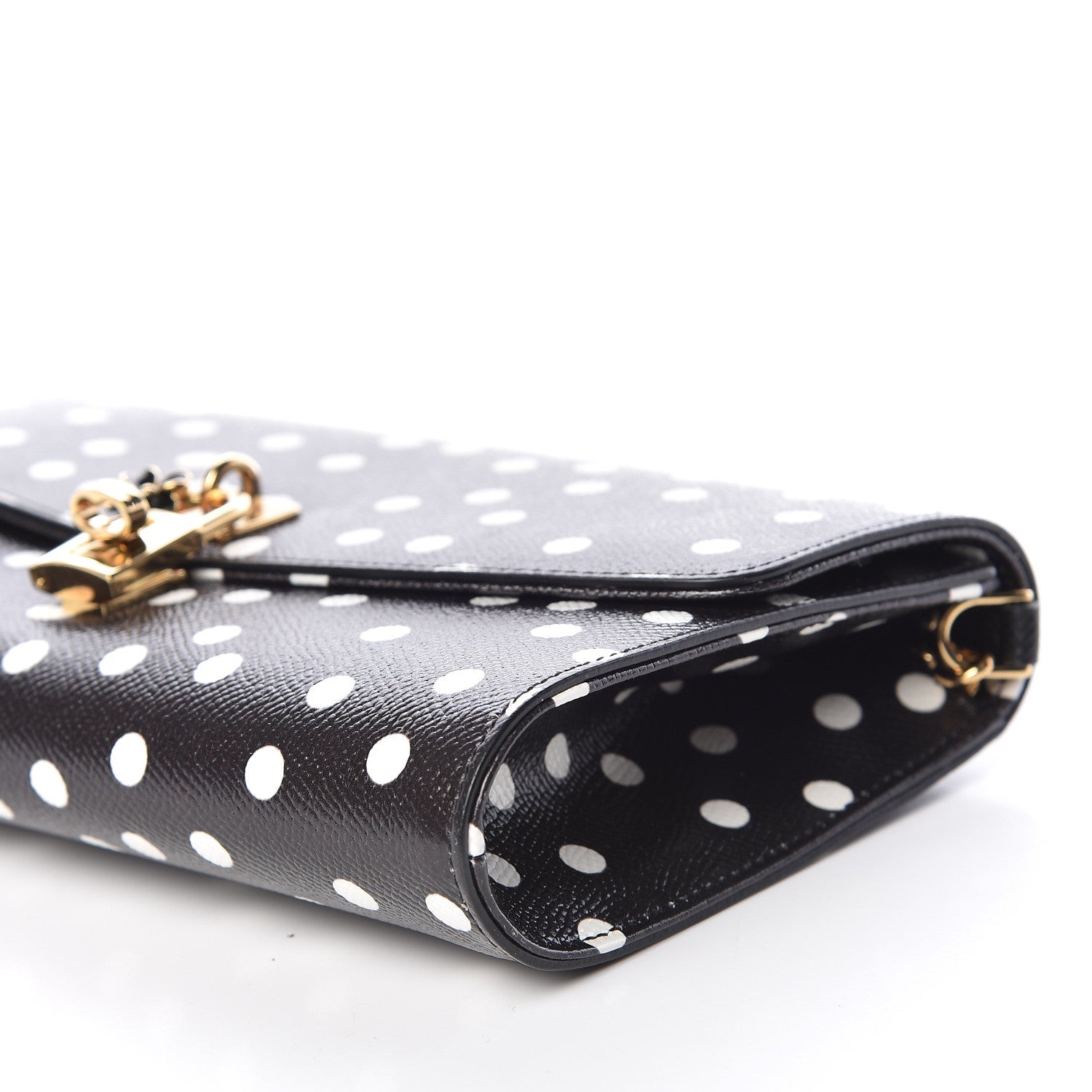Dolce & Gabbana Dauphine Polka Dot Print Shoulder Bag Black 7 of 9