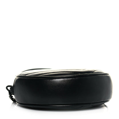 Saint Laurent Calfskin Matelasse Chevron Round Vinyle Camera Bag Black 4 of 11
