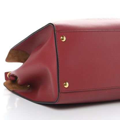 Burberry Smooth Calfskin Small Grommet Embossed Crest Bag Red 9 of 15