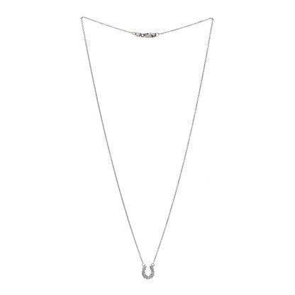 Roberto Coin 18K White Gold Diamond Horseshoe Pendant Necklace 2 of 4
