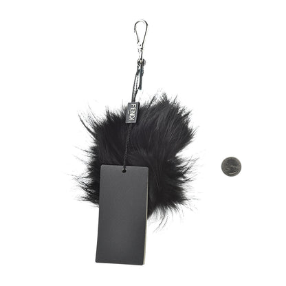 Fendi Vitello Elite Fox Fur Fusto Monster Bag Bug Charm Black Yellow 2 of 5