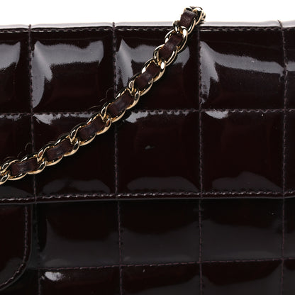 Chanel Patent East West Chocolate Bar Flap Burgundy 9 of 13