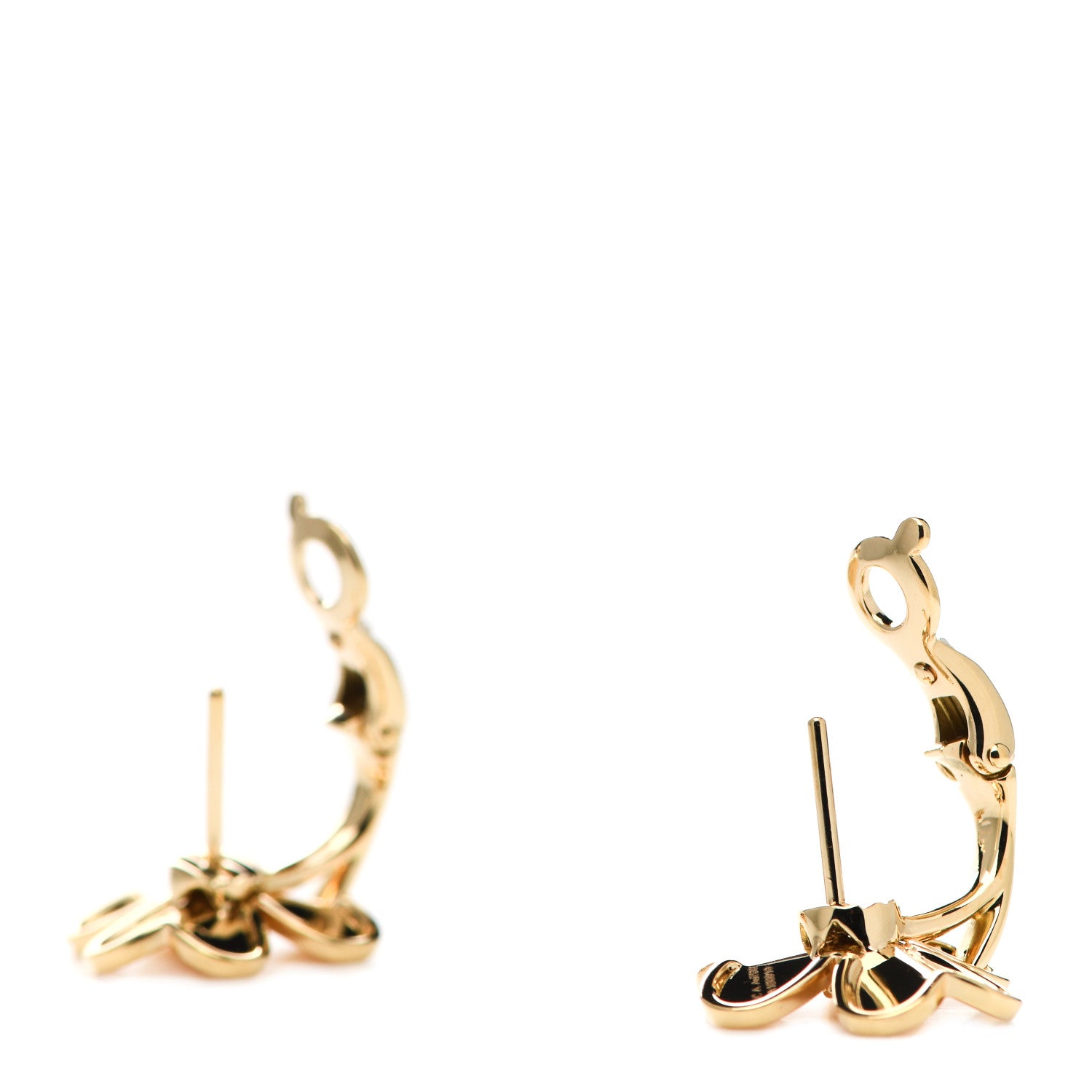 Van Cleef & Arpels 18K Yellow Gold Diamond Small Frivole Earrings 3 of 5