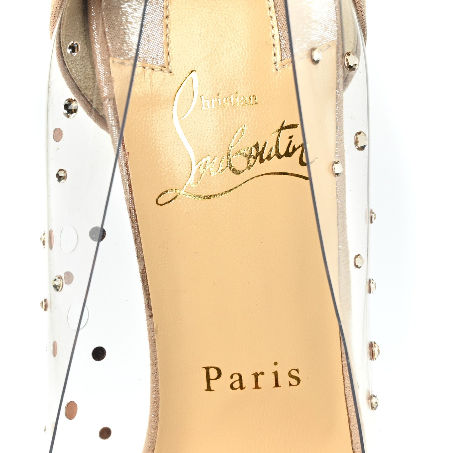 PVC Suede Lame Very Strass 120 Peep Toe 37 Version Poudre