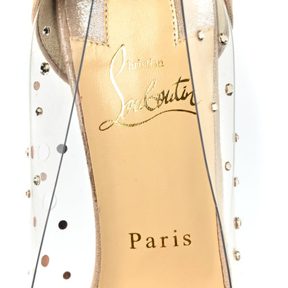Christian Louboutin PVC Suede Lame Very Strass 120 Peep Toe 37 Version Poudre 7 of 8