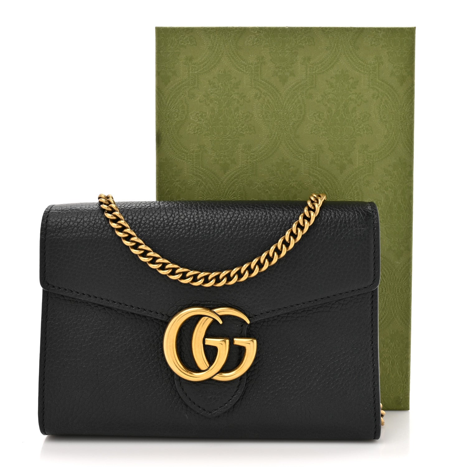 Gucci Calfskin GG Marmont Chain Wallet Bag Black 13 of 13