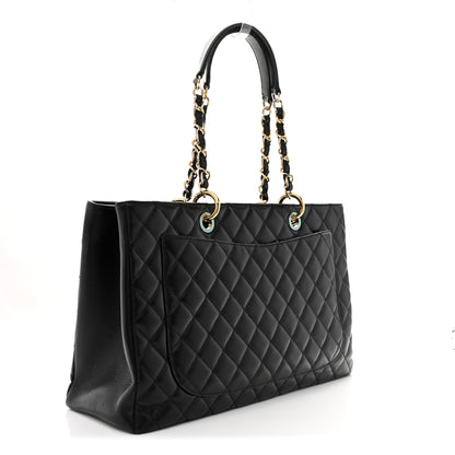 Chanel Caviar Quilted XL Grand Shopping Tote GST Black 3 of 10