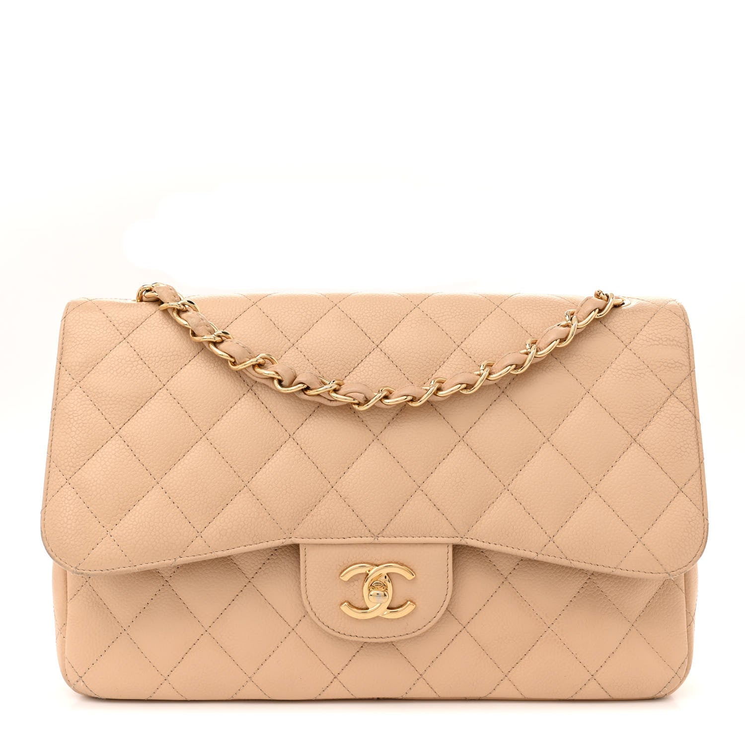 Chanel Caviar Quilted Jumbo Double Flap Beige Clair 1 of 16