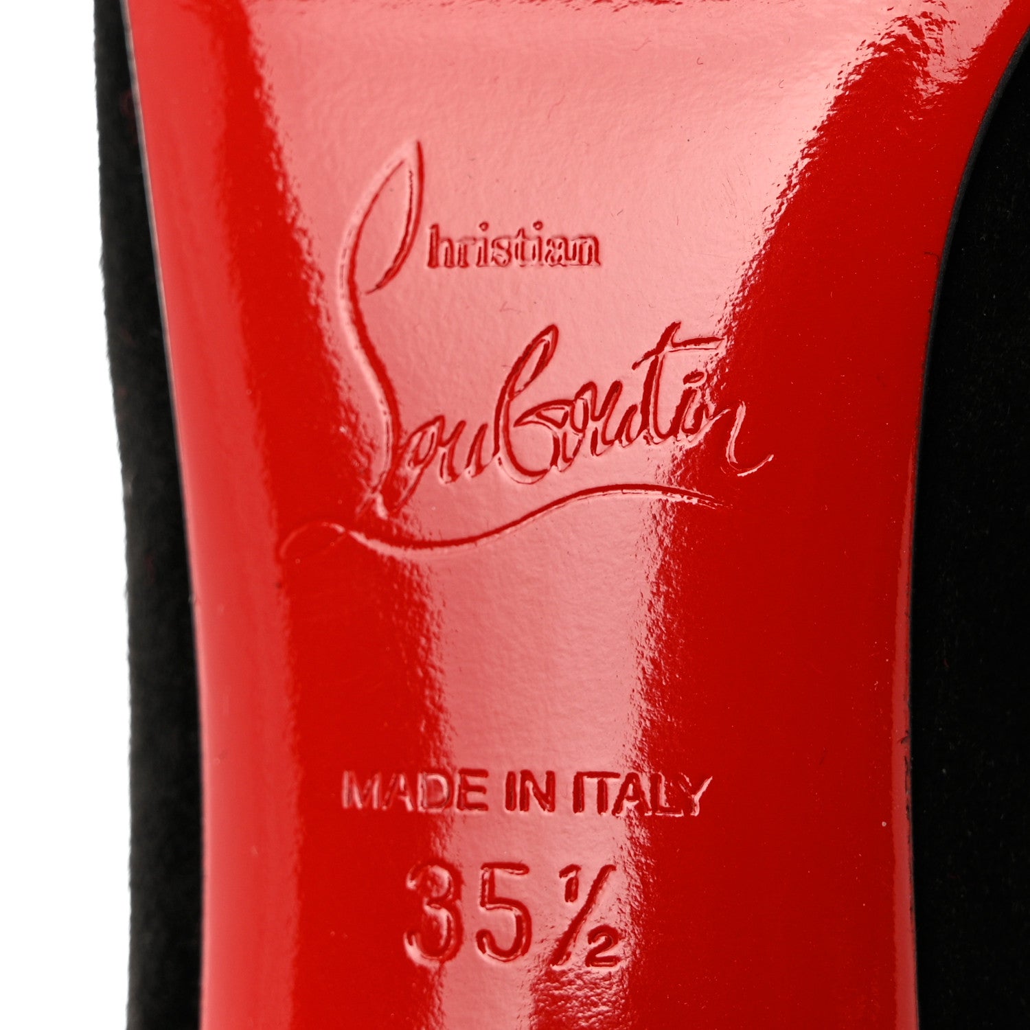 Christian Louboutin Veau Velours Stretch Gena 85 Bootie 35.5 Black 6 of 7