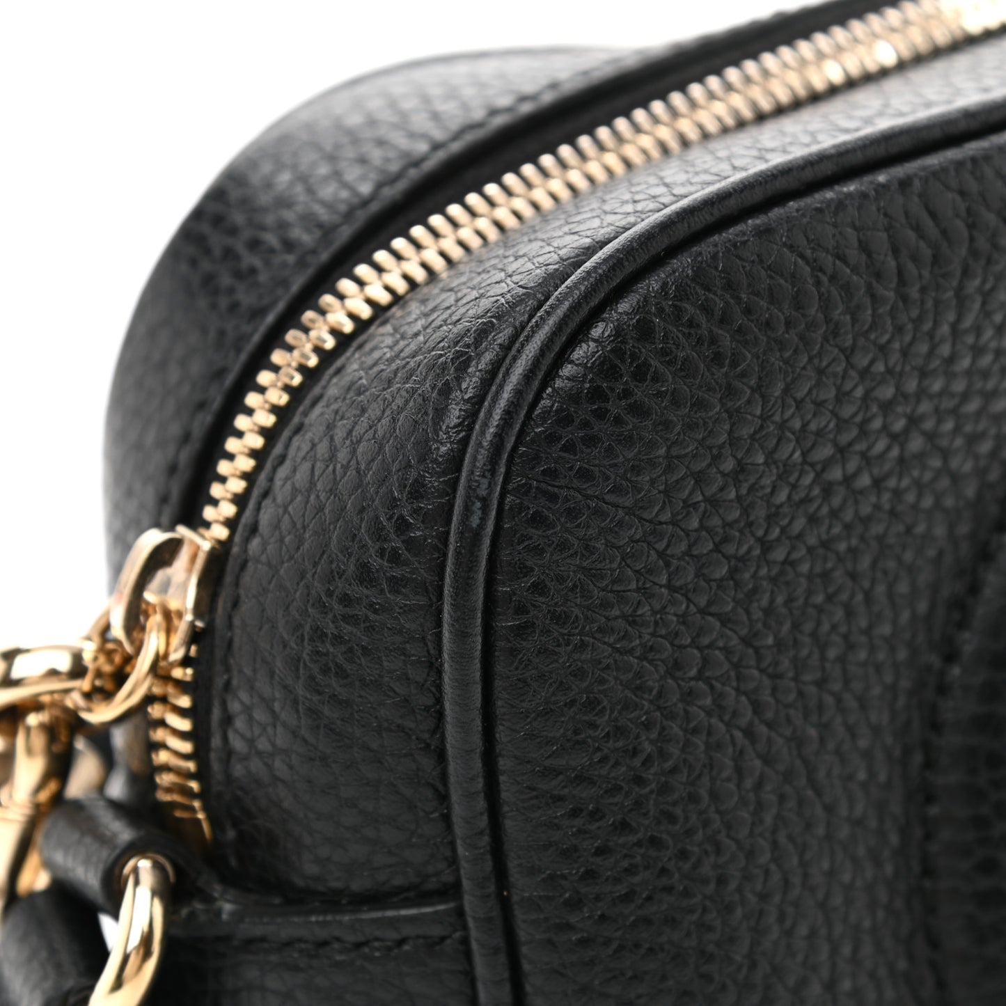 Pebbled Calfskin Small Soho Disco Bag Black