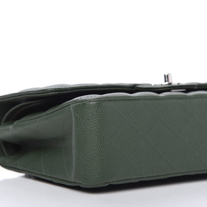 Chanel Caviar Quilted Medium Double Flap Dark Green 6 of 11