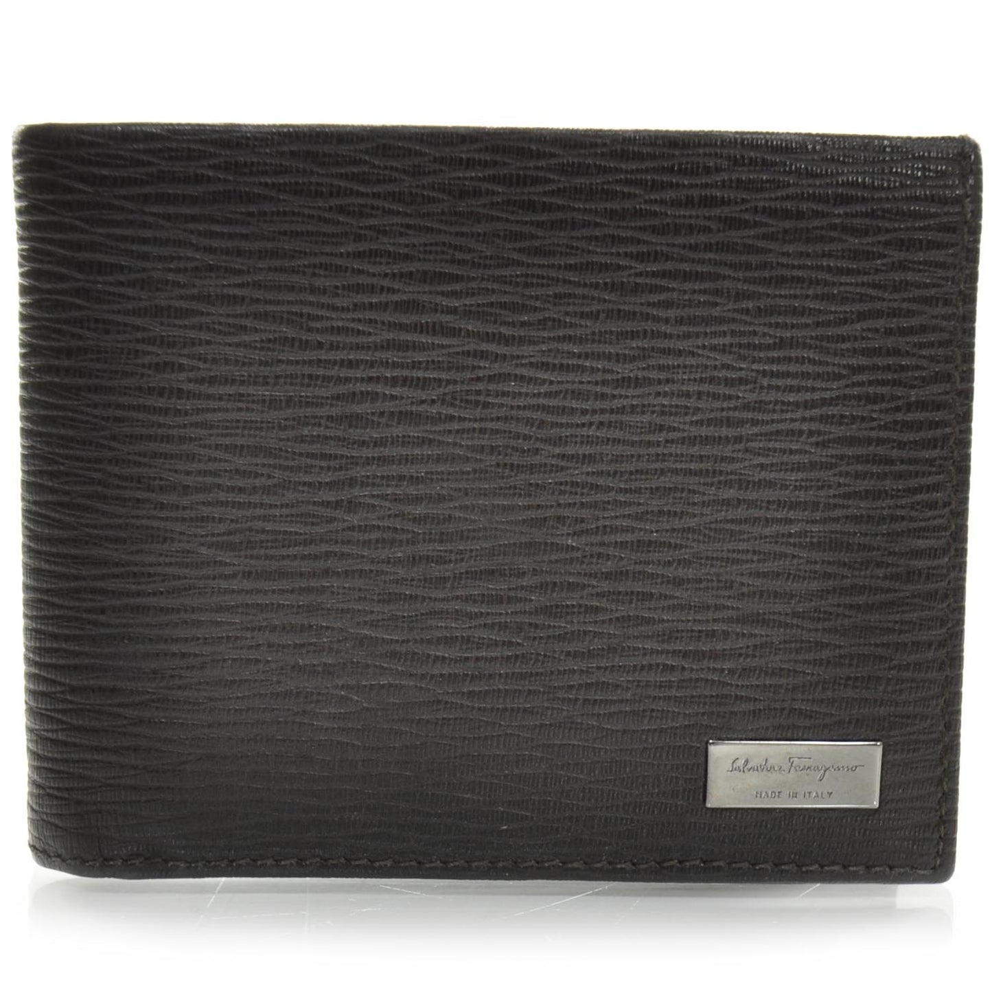 SALVATOREFERRAGAMOMensStampedCalfskinRevivalBi-FoldWalletBrown