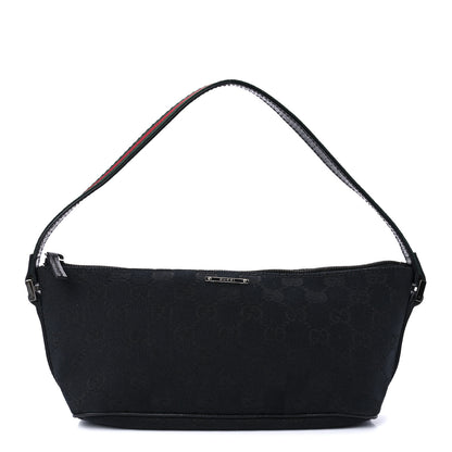 Gucci Monogram Web Boat Pochette Black 1 of 10