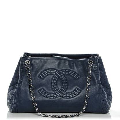 Chanel Calfskin Coco Bengal Open Accordion Tote Blue 1 of 8