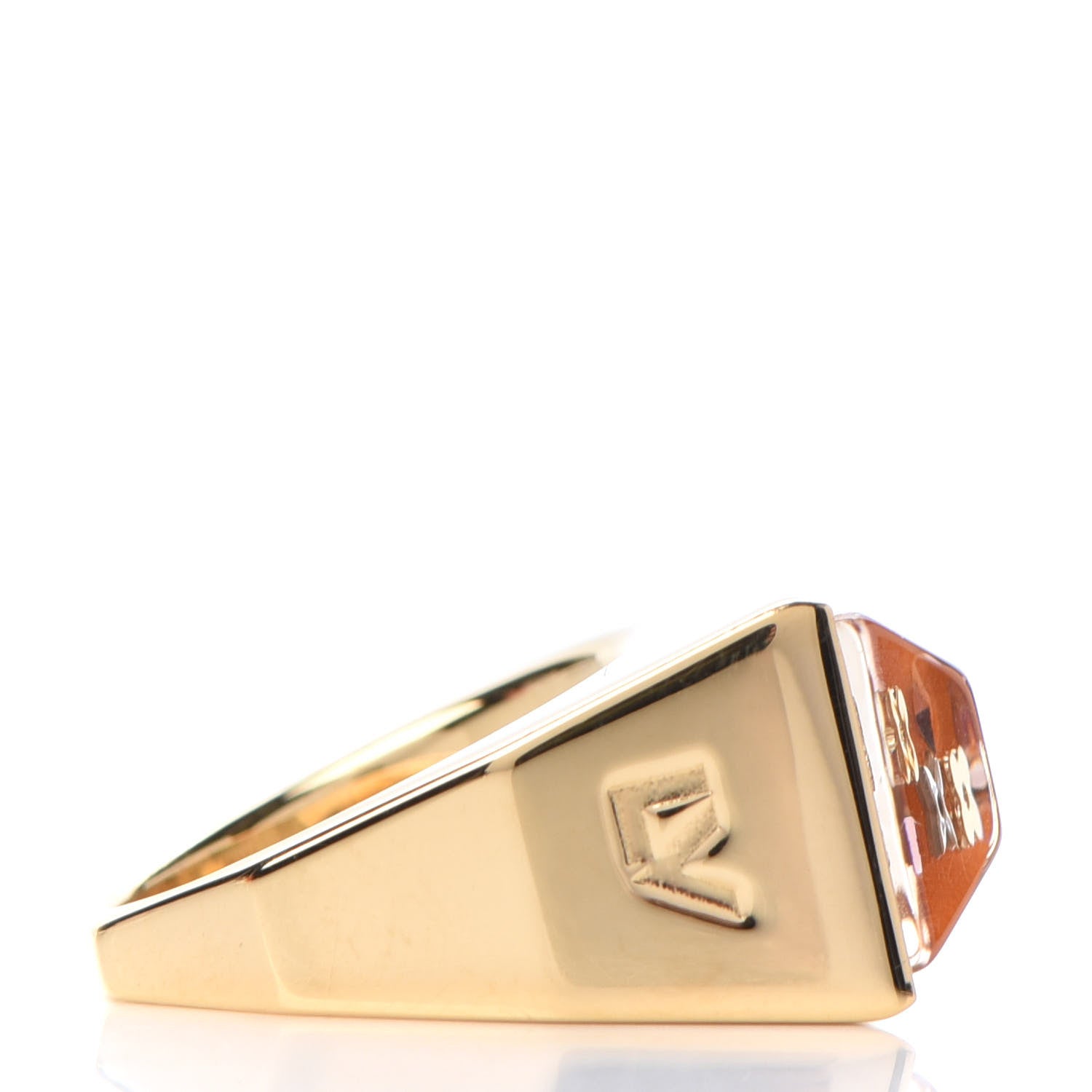 Louis Vuitton Resin Swarovski Crystal Inclusion Ring 6.5 Gold 4 of 6