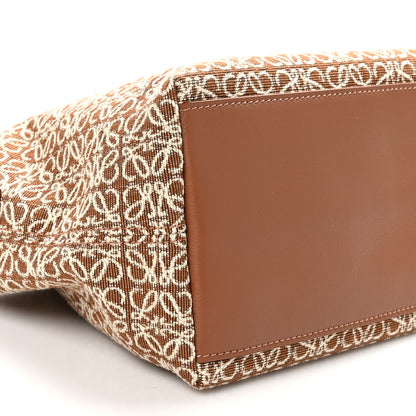 Loewe Jacquard Anagram Calfskin Small Cubi Bag Tan Pecan 9 of 10