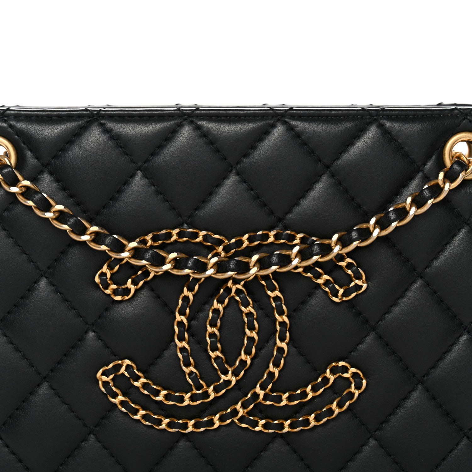 CHANEL スエードバッグ 黒 CCロゴ Chanel Calfskin Quilted Small CC Chain Accordion Tote Black