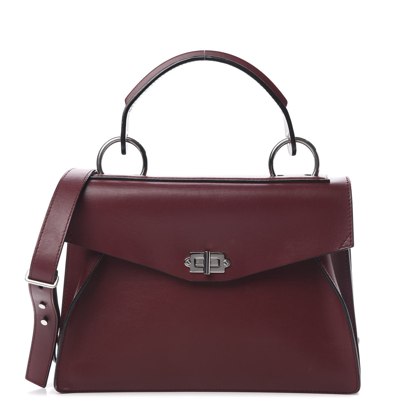 Calfskin Medium Hava Top Handle Bag Midnight Plum