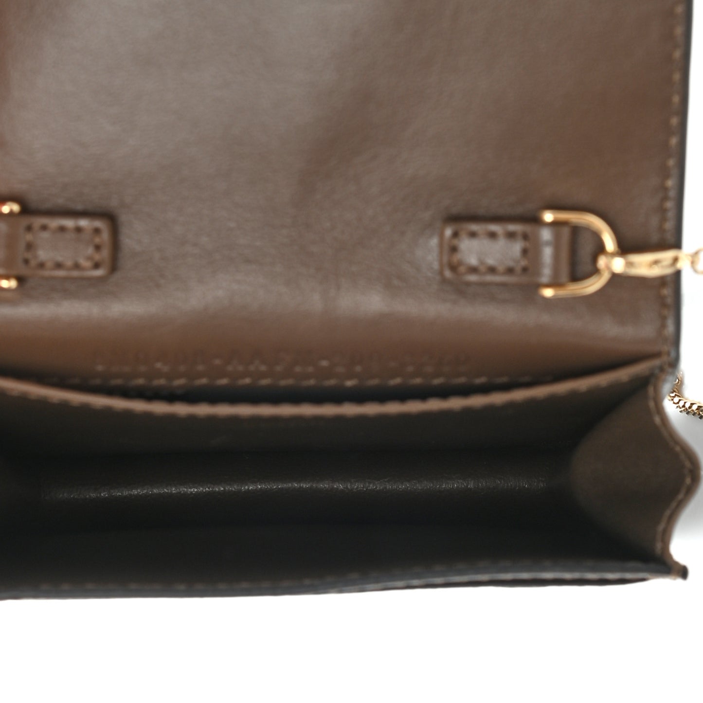 Vitello Soft F is Fendi Bi-Color FF 1974 Embossed Geometric Flap Wallet on Chain Maya Black