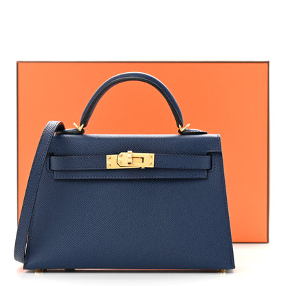 Hermes Epsom Mini Kelly Sellier 20 Bleu Navy 10 of 10