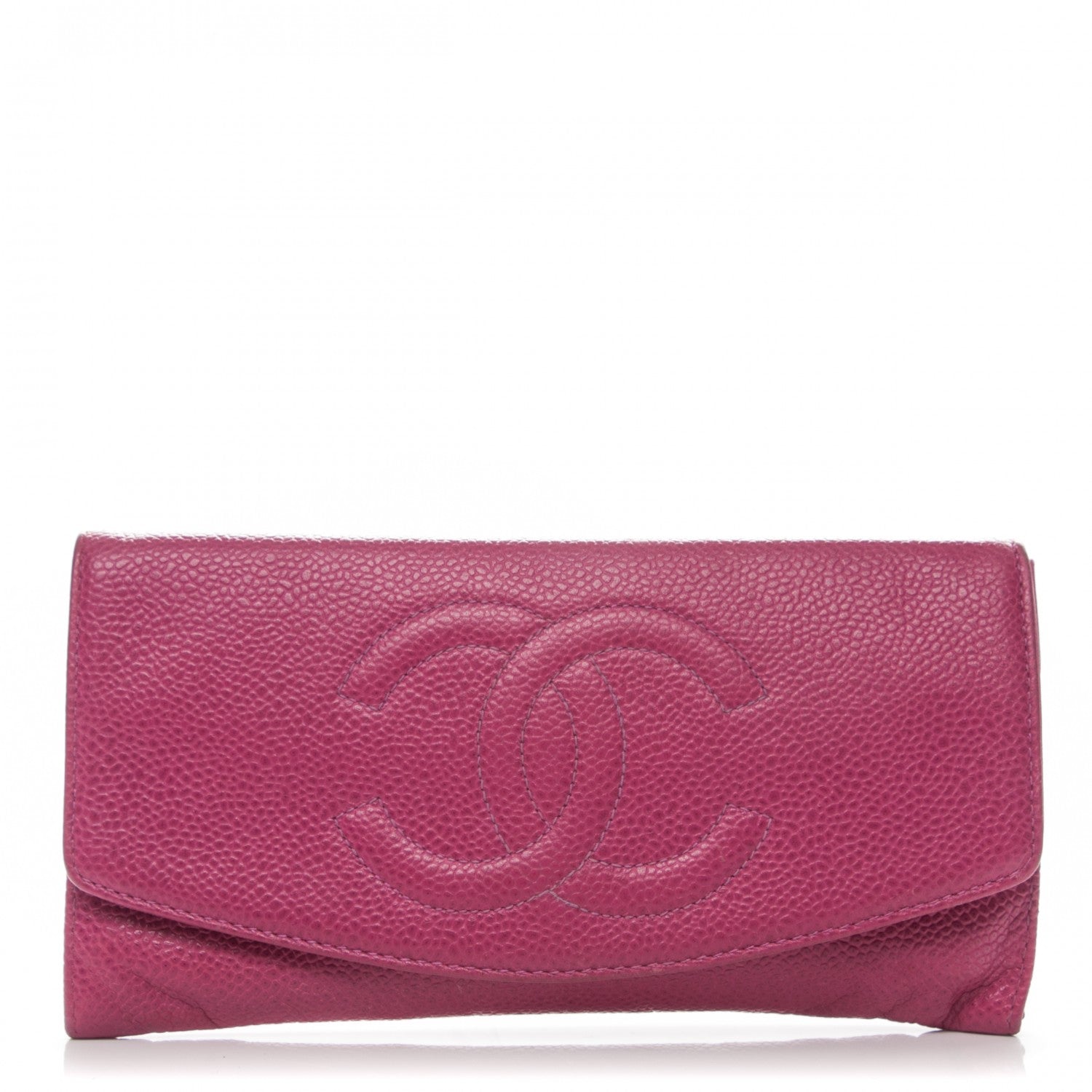 Chanel Caviar CC Flap Clutch Wallet Pink 1 of 7