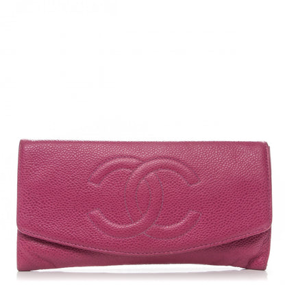 Chanel Caviar CC Flap Clutch Wallet Pink 1 of 7
