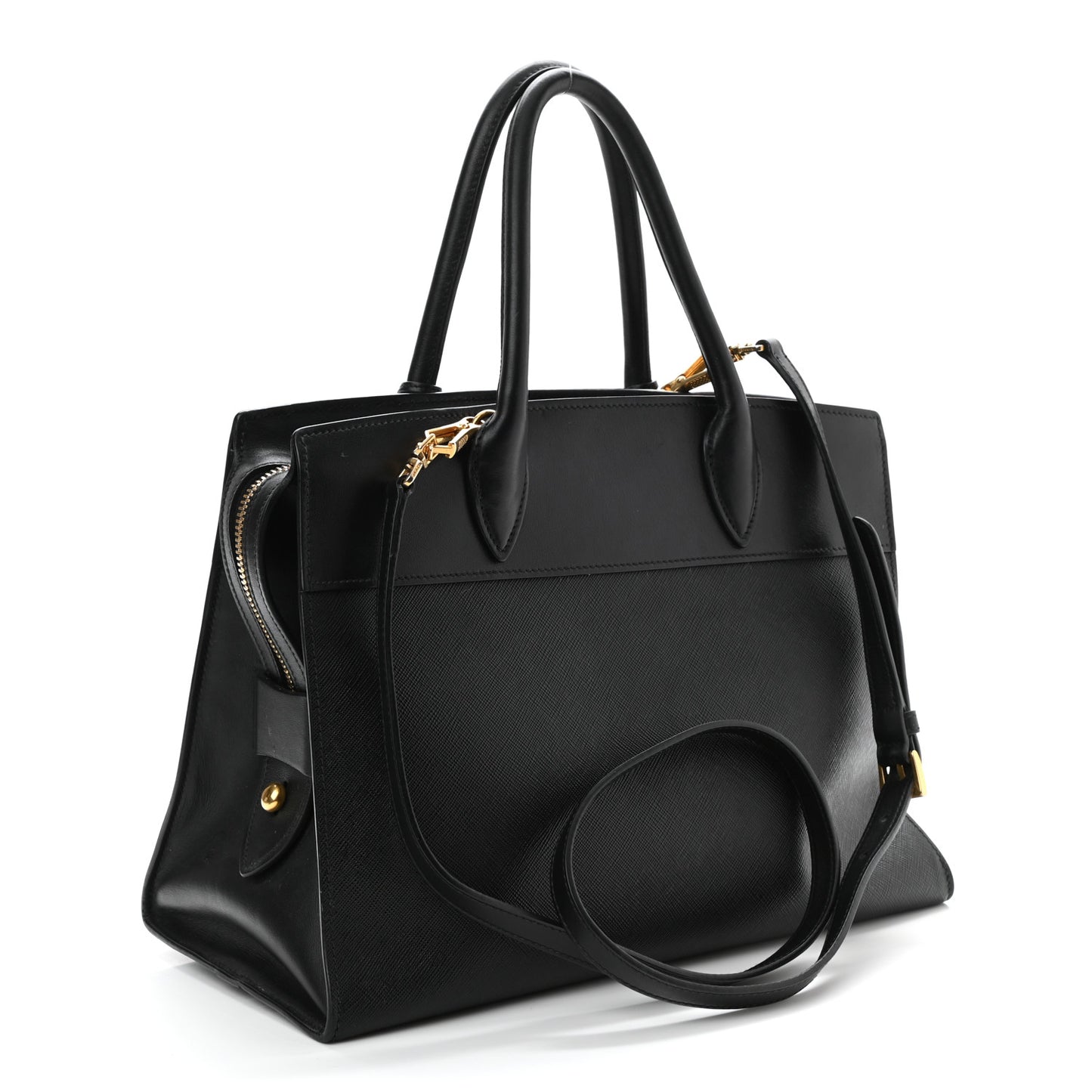 Saffiano City Calfskin Esplanade Tote Black