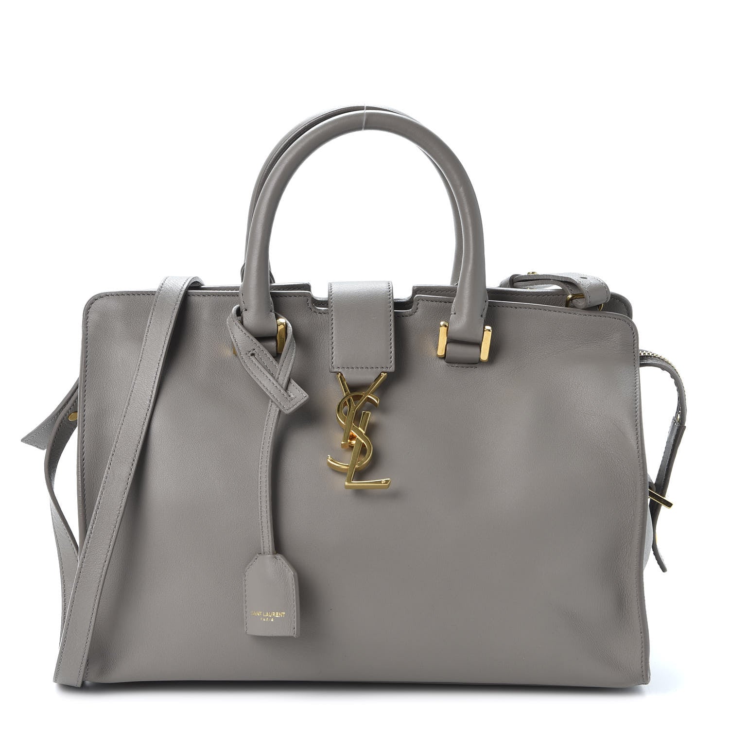 Saint Laurent Smooth Calfskin Small Cabas Monogram Fog 1 of 8